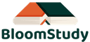 Logo BloomStudy, livre stylisé